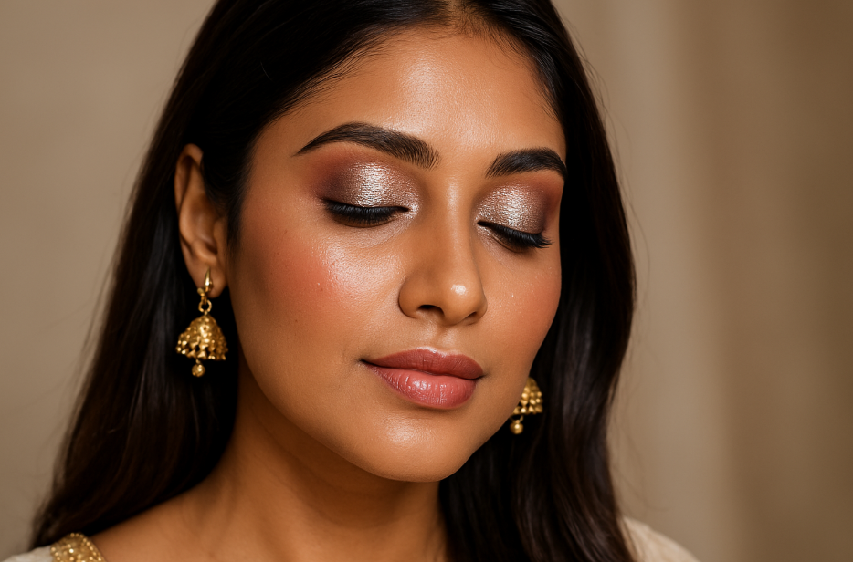 Metallic eyeshadow bridal makeup trend